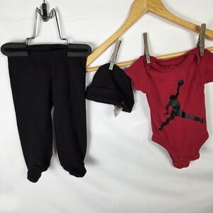 Red and Black Baby Bodysuit Set